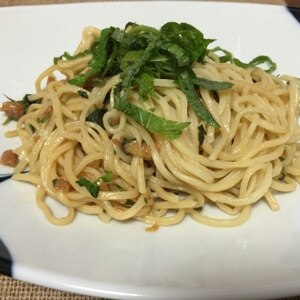 青じそと梅のさっぱりパスタ